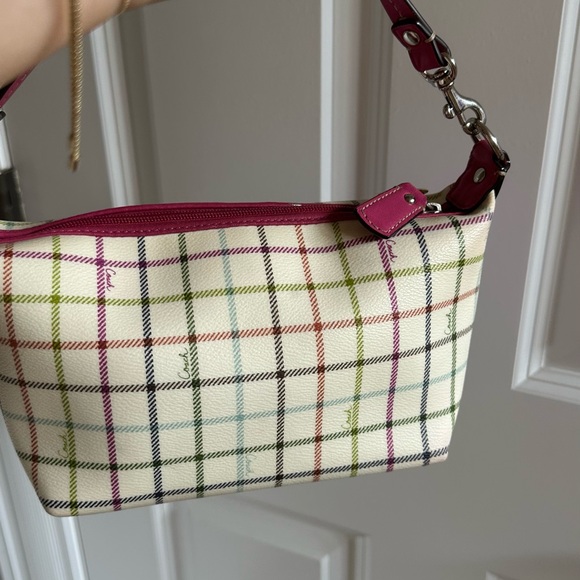 Coach Pink and Cream Plaid Shoulder Bag - Picture 7 of 10